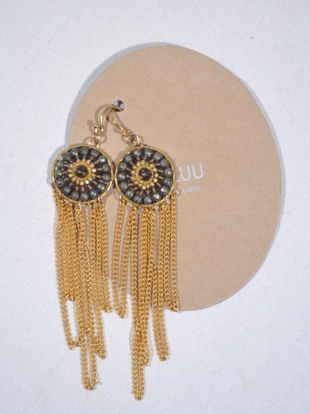 NEW CHAN LUU BEADED FRINGE EARRINGS